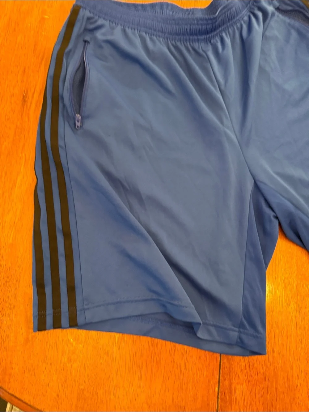 adidas Blue Men's Athletic Shorts with Black Side Stripes xl